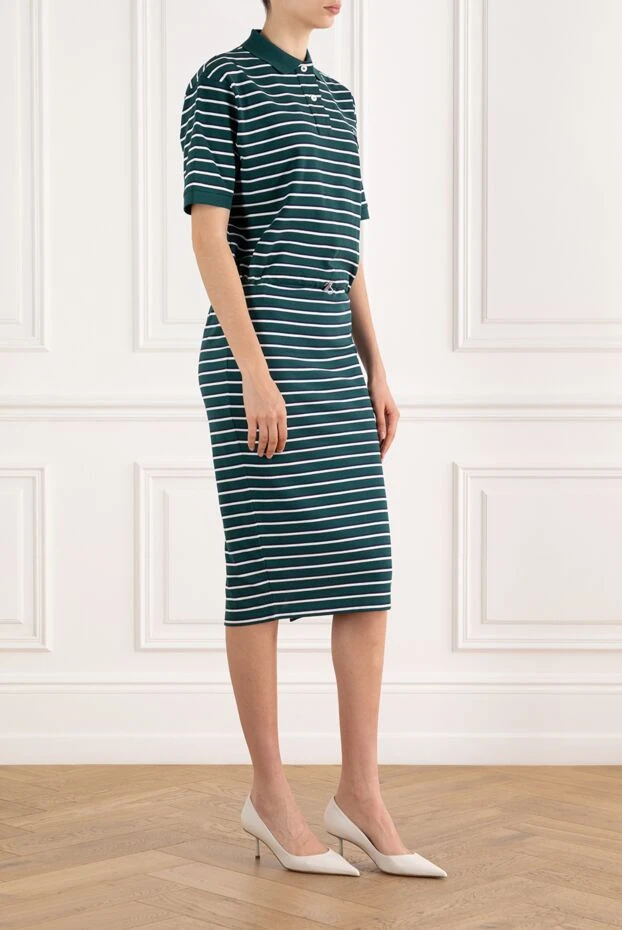 Prada костюм женский хлопковый зеленый в полоску 186989 - фото 3