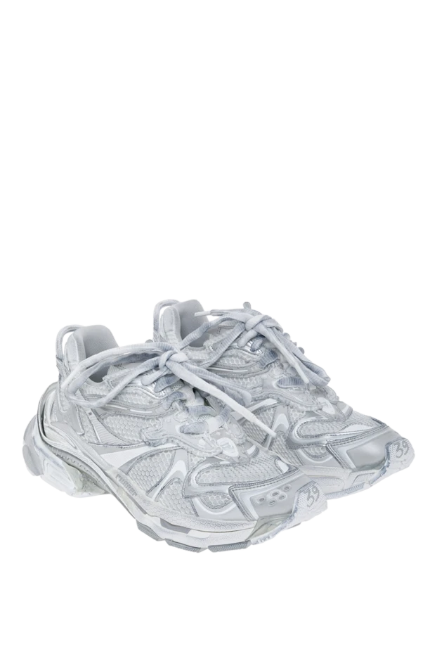 Balenciaga женские кроссовки runner 2.0 в серые с эффектом потертости 186995 - фото 3