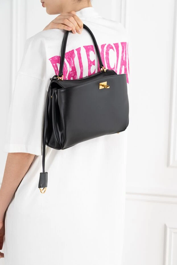 Balenciaga small rodeo bag in black smooth calfskin 186997 - photo 3