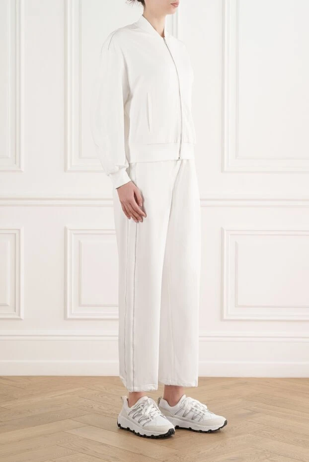 Peserico толстовка-бомбер из мягкого эластичного хлопка с брюками белая 187001 - фото 3