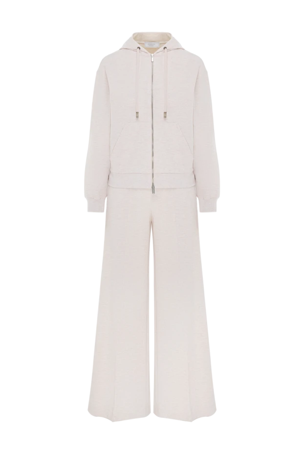 Жұмсақ созылған мақта-матадан жасалған шалбар, бежевый - фото 1