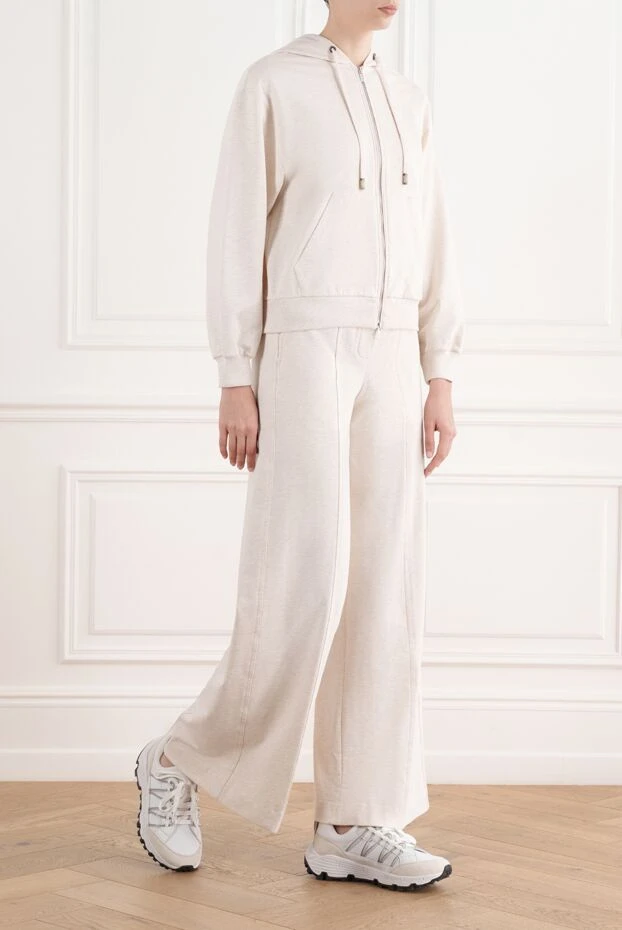 Peserico толстовка из мягкого эластичного хлопка с брюками бежевая 187003 - фото 3
