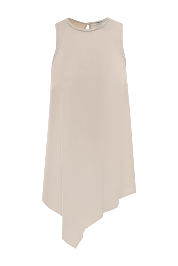 Асимметричный топ из вискозы бежевый - фото 1