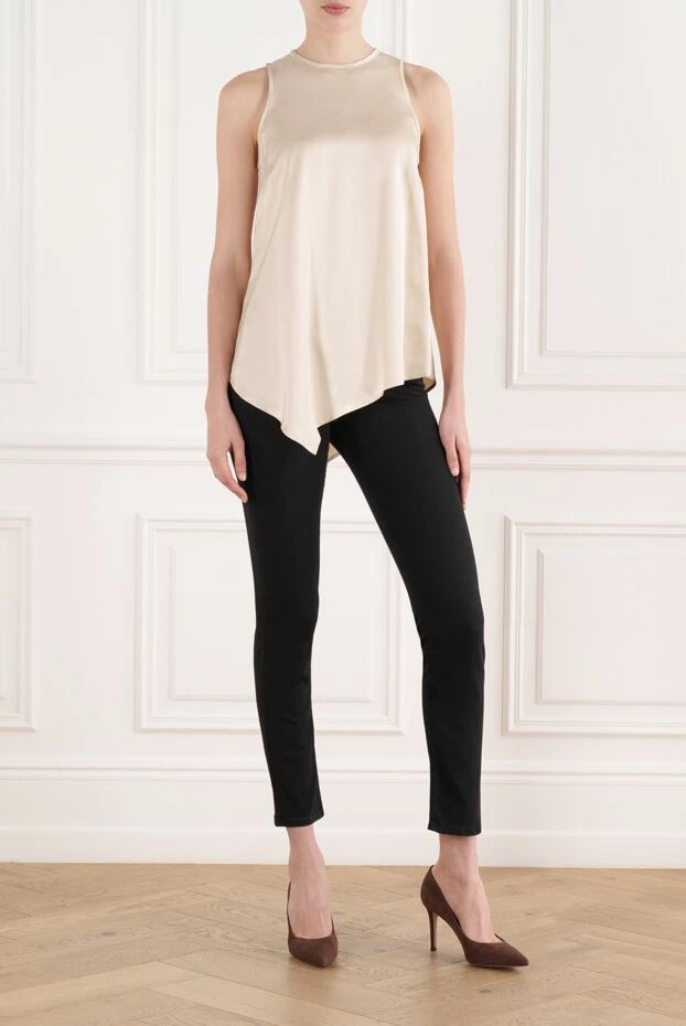 Peserico асимметричный топ из вискозы бежевый 187008 - фото 2