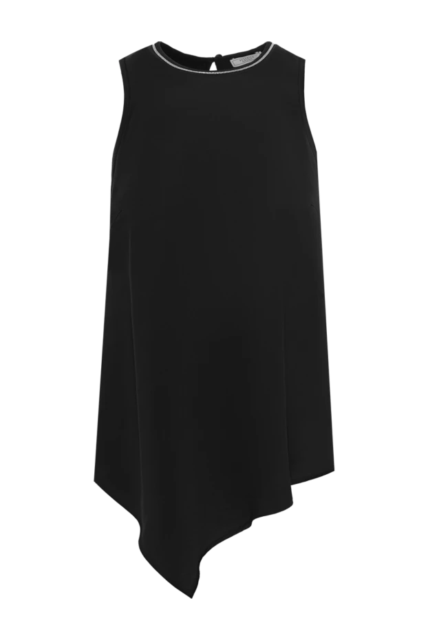 Асимметричный топ из вискозы черный - фото 1