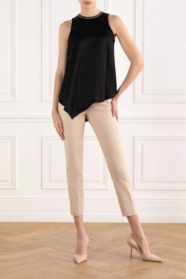 Peserico асимметричный топ из вискозы черный 187009 - фото 2