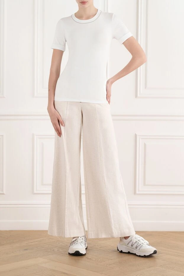 Peserico футболка из микроребристого эластичного трикотажа белая женская 187011 - фото 2