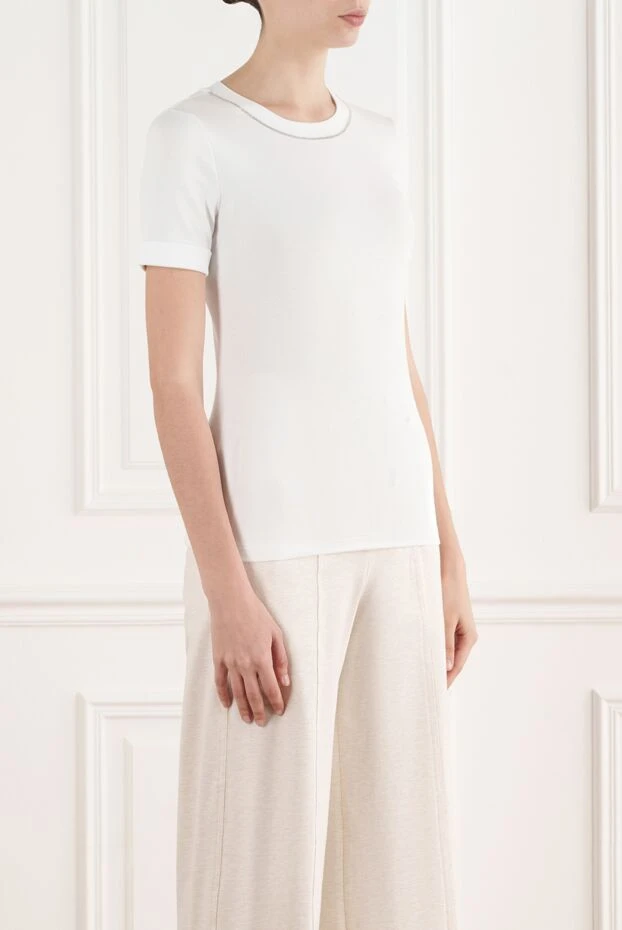 Peserico ақ әйелдерге арналған микро қырлы созылған жейде 187011 - фото 3