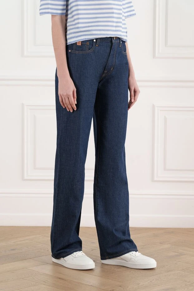 Jacob Cohen прямые джинсы из хлопка синие женские 187016 - фото 3
