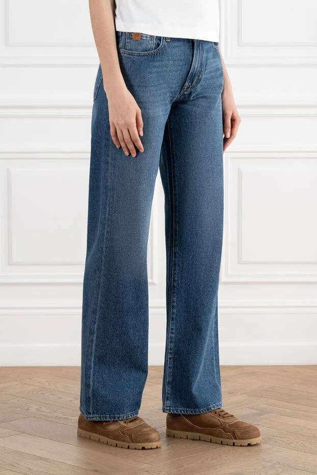 Jacob Cohen расклешенные джинсы с логотипом женские синие 187017 - фото 3