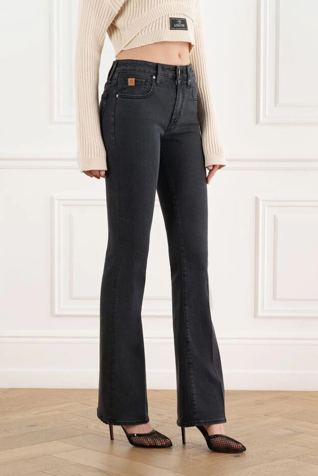 Jacob Cohen джинсы клеш серые женские с логотипом 187020 - фото 3