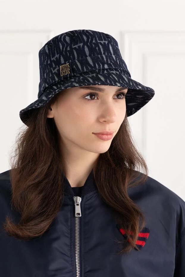 Dior женская панама miss синяя из хлопка 187029 - фото 2