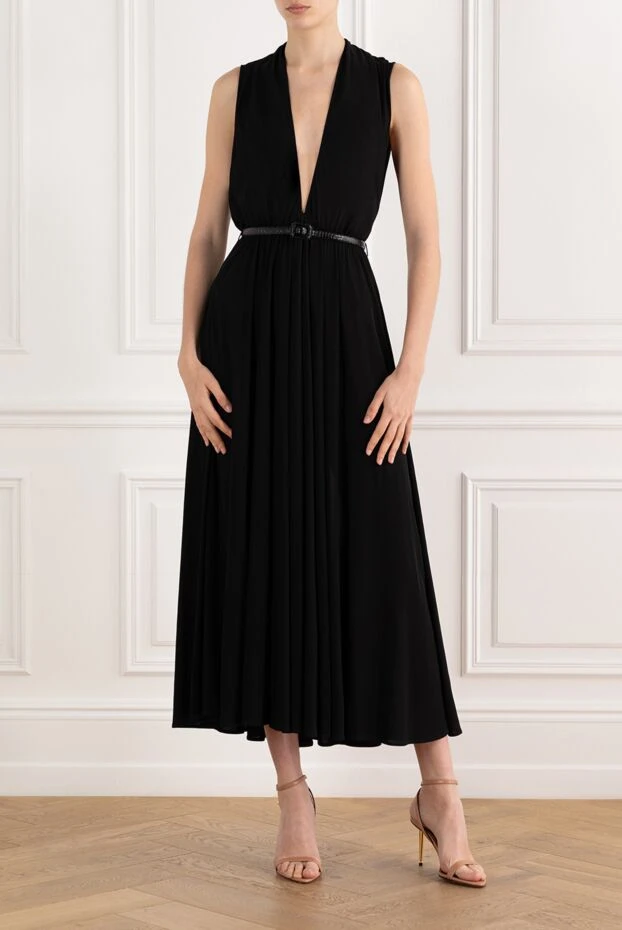 Dior long black off-shoulder viscose dress 187033 - photo 2