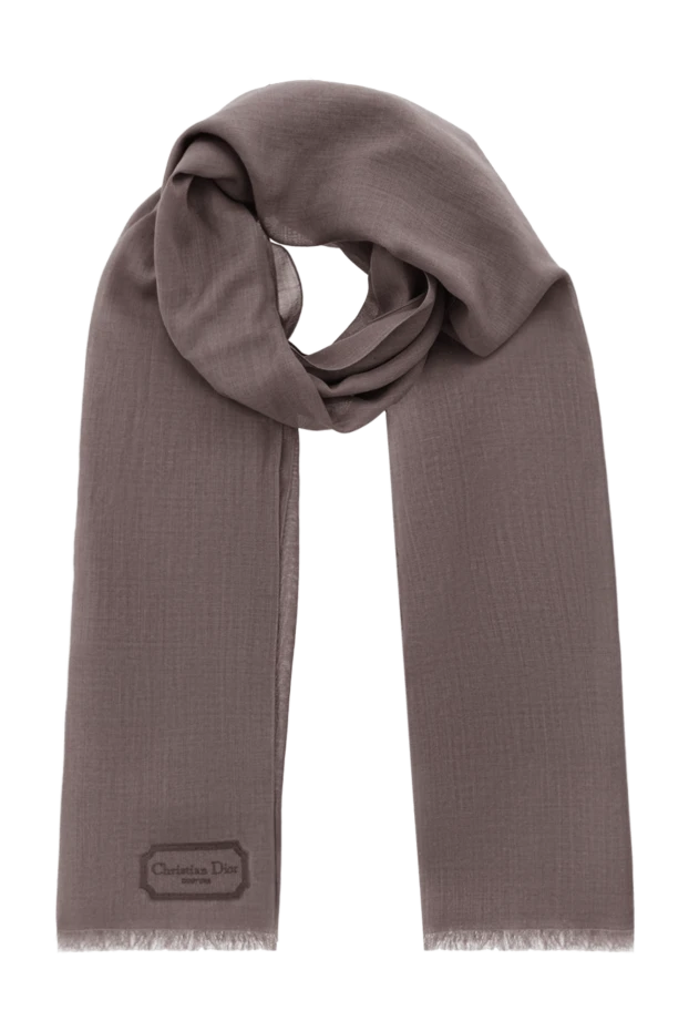 Ерлерге арналған қоңыр түсті жиегі және логотипі бар шарф - фото 1