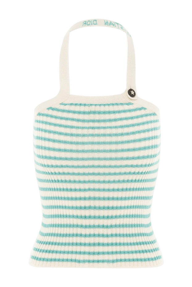 Жасыл жолақтары бар ақ мақта үсті - фото 1