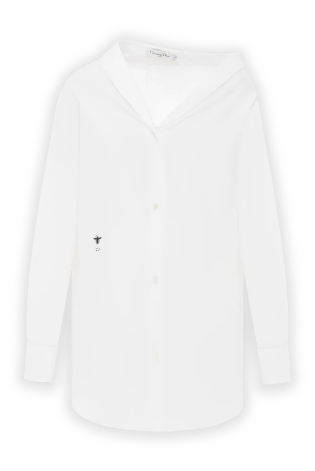 White unbalanced cotton shirt - photo 1