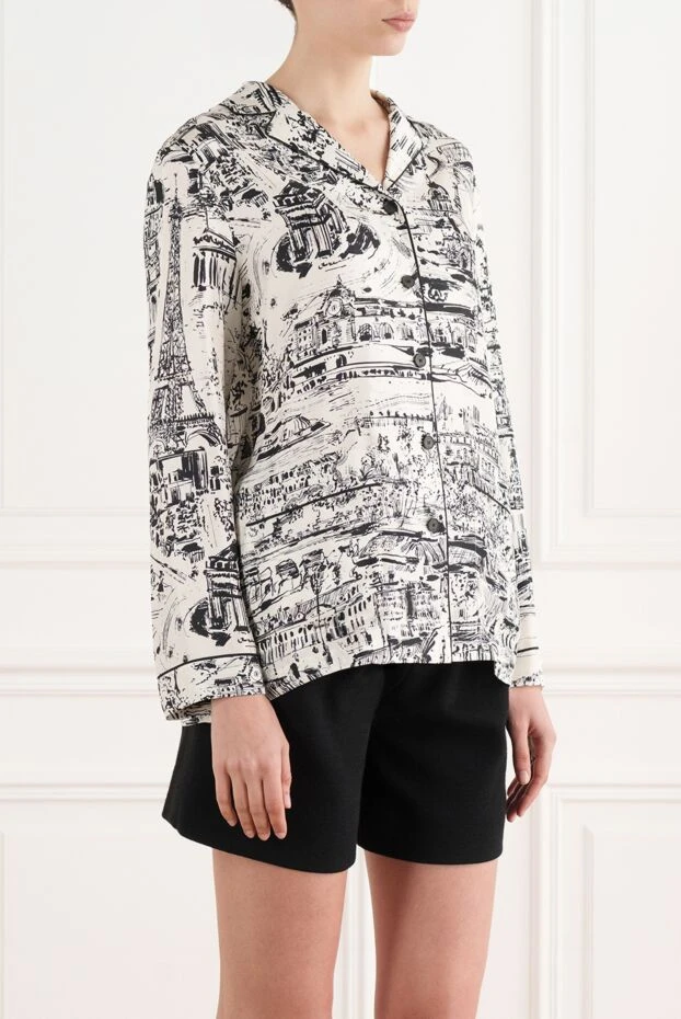 Dior white and black silk twill shirt 187049 - photo 3