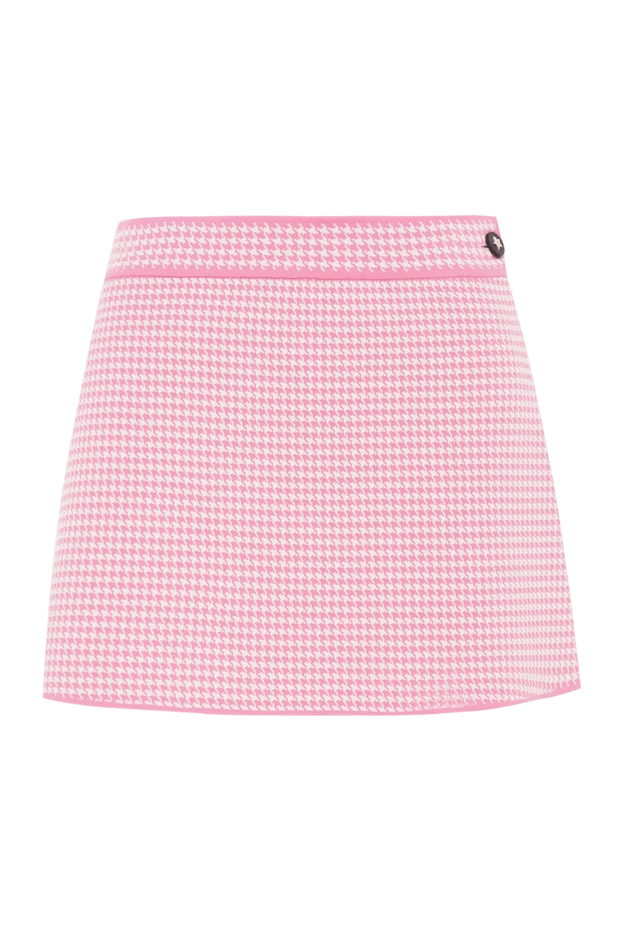 Розовая мини юбка в мелкую клетку - фото 1