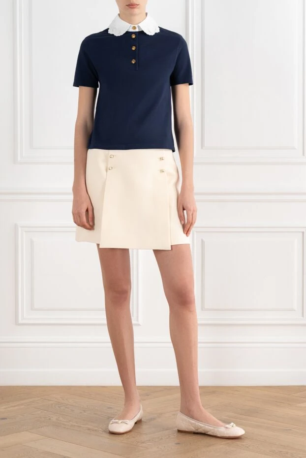 Dior beige mini skirt with decorative buttons made of linen and silk 187058 - photo 2