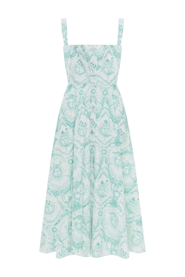 Жасыл мақта және жібек иығы жоқ көйлек - фото 1