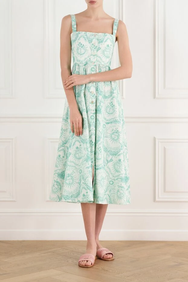 Dior green cotton and silk off-shoulder dress 187060 - photo 2