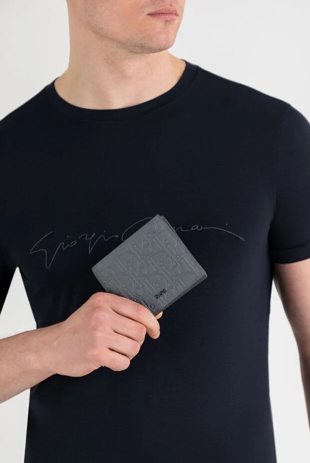 Ерлерге арналған сұр Dior Gravity былғарыдан жасалған кітап тәрізді әмиян - фото 2