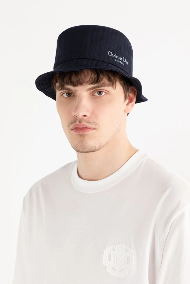 Шерстяная панама Couture синего цвета мужская - фото 2