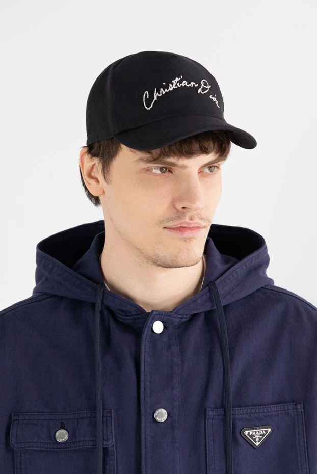 Бейсболка с вышивкой-логотипом Dior Homme черная мужская - фото 2