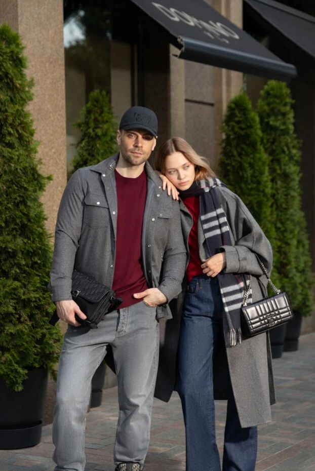 Бейсболка из шерстяного твила c черной вышивкой логотипа - фото 2