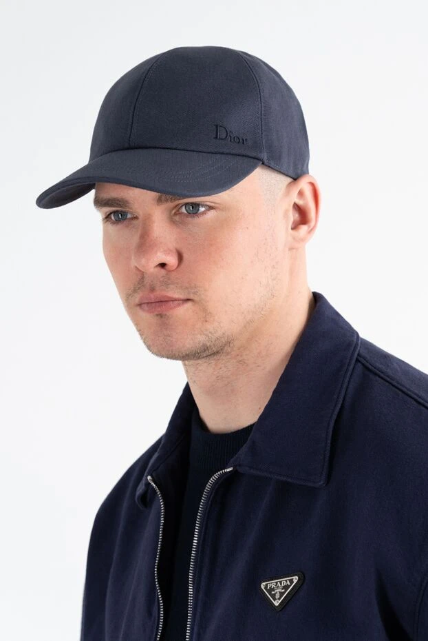 Gray men's cap with cotton logo - photo 2