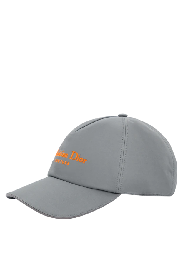 Dior ерлерге арналған сұр түсті dior homme логотипімен кестеленген бейсбол қалпағы 187076 - фото 3