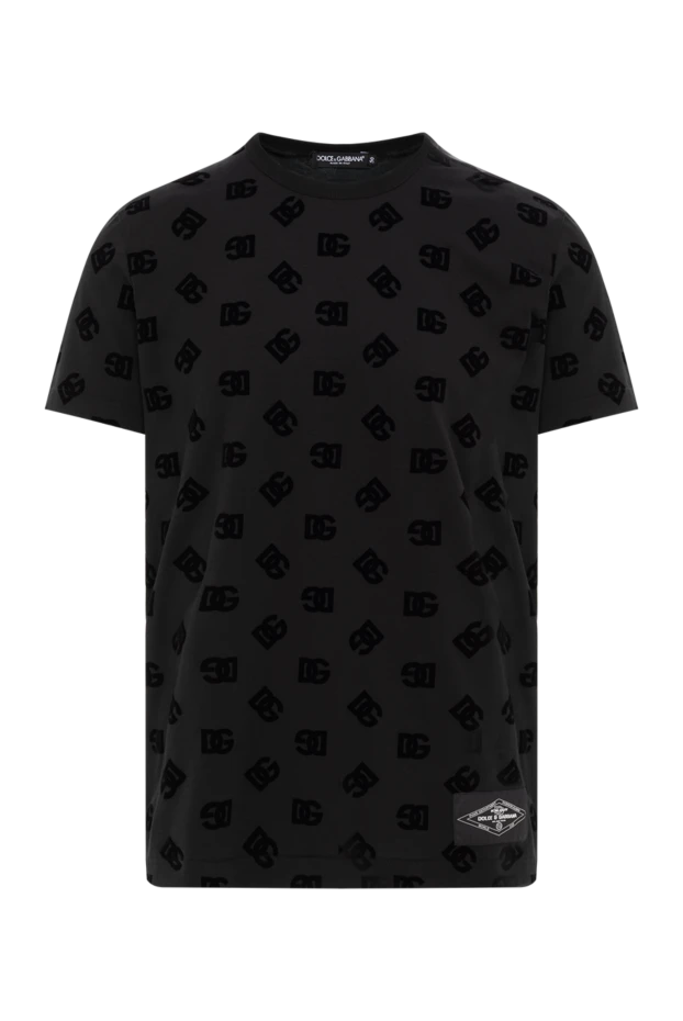 Үстінен түкті DG баспасы бар мақта матадан жасалған футболка - фото 1