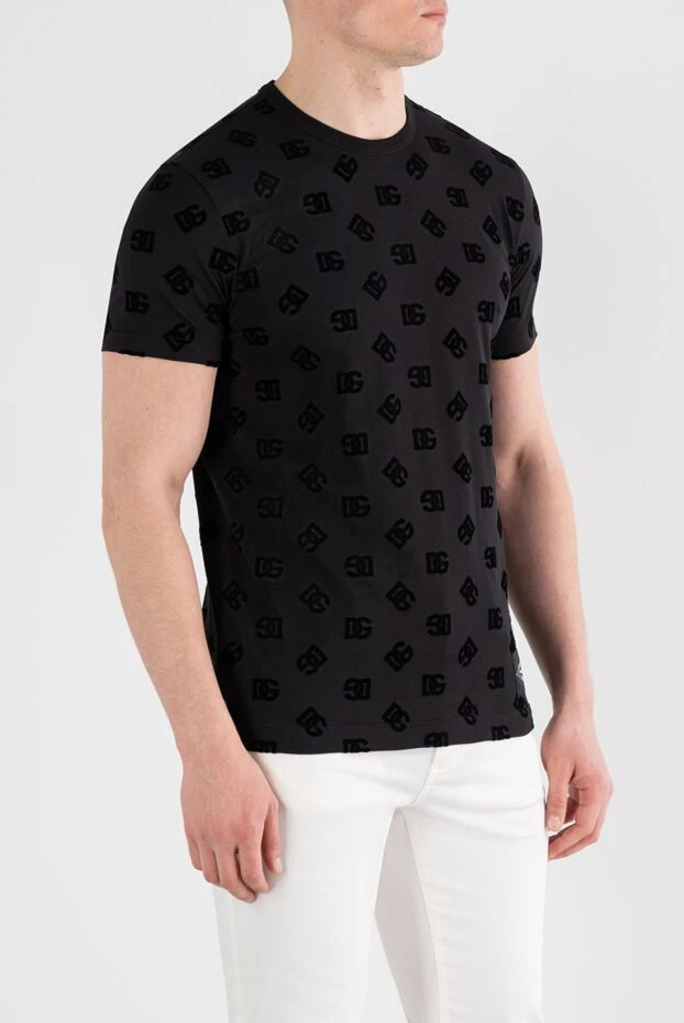 Dolce & Gabbana футболка из хлопка с флокированным принтом dg по всей поверхности 187080 - фото 3
