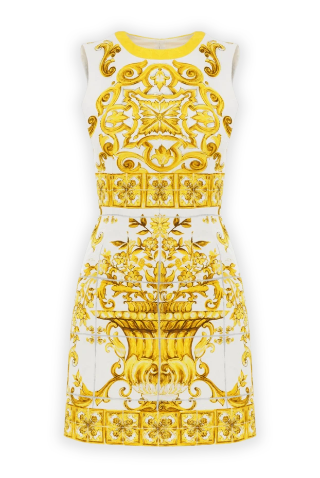 Майолика баспасы бар жеңсіз жібек шағын көйлек - фото 1