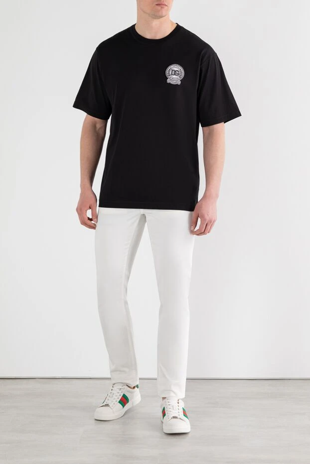Dolce & Gabbana черная футболка из хлопка с вышитым логотипом 187089 - фото 2