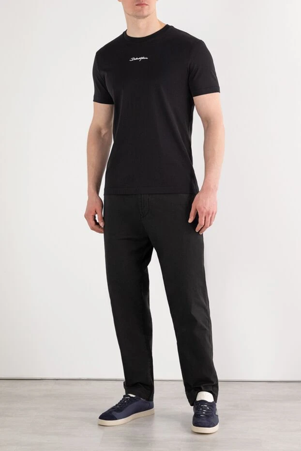 Ақ логотипі бар ауыр мақта жейдеден тігілген ерлер футболкасы - фото 2