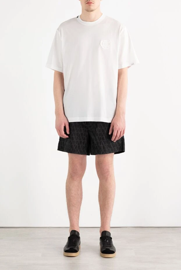 Dolce & Gabbana футболка из хлопкового джерси с вышитым геральдическим логотипом dg белая 187092 - фото 2