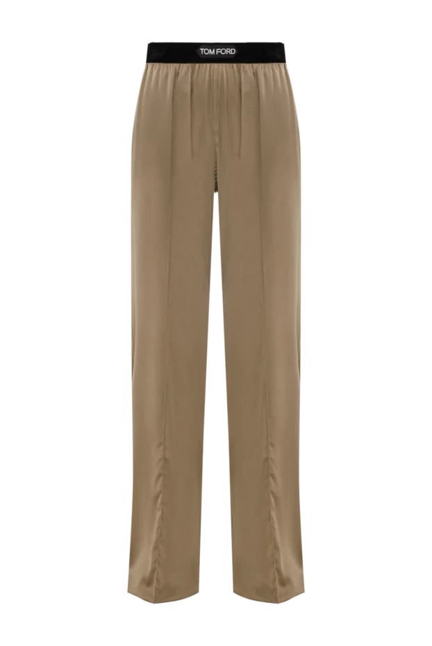Tom Ford брюки из шелкового атласа стрейч коричневые 187097 - фото 1