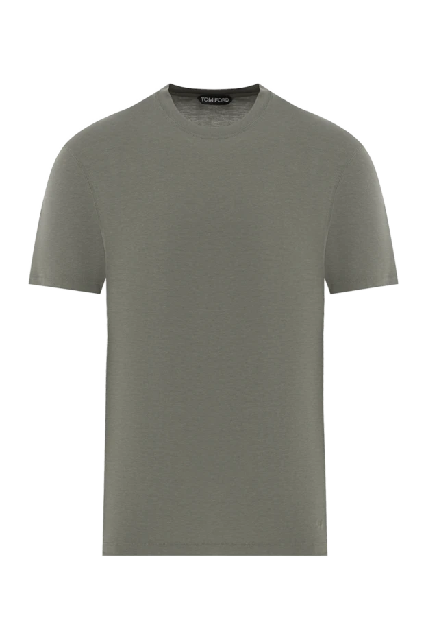 Однотонная футболка из хлопка с лиоцеллом зеленая - фото 1