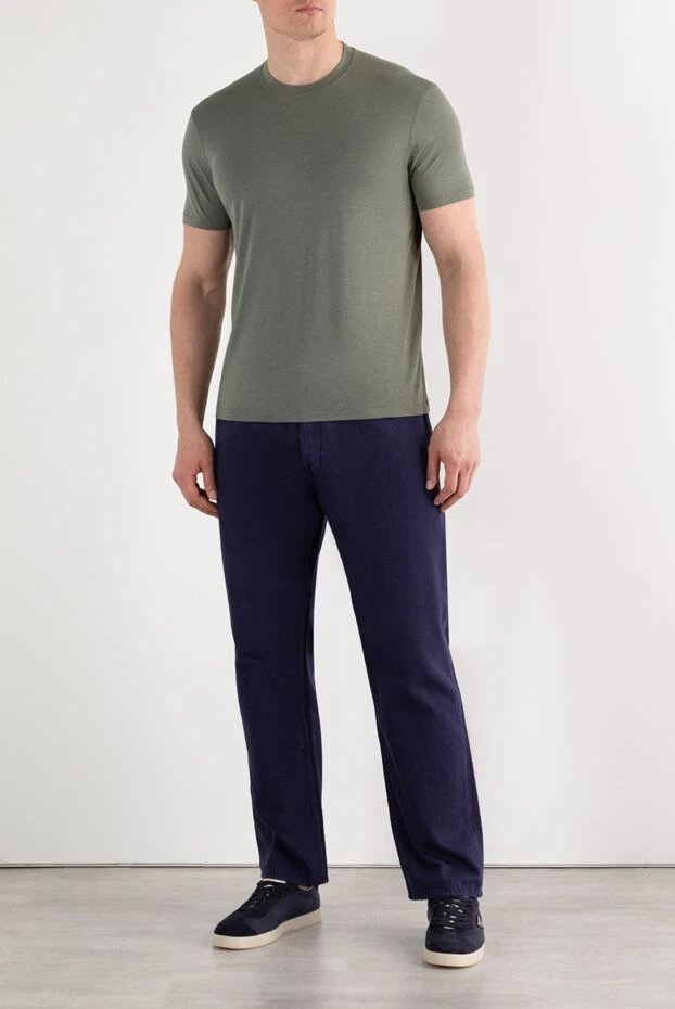 Tom Ford жасыл лиоцелла бар кәдімгі мақта-мата футболка 187102 - фото 2