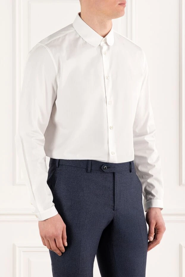 Saint Laurent белая легкая рубашка мужская из хлопка 187117 - фото 3