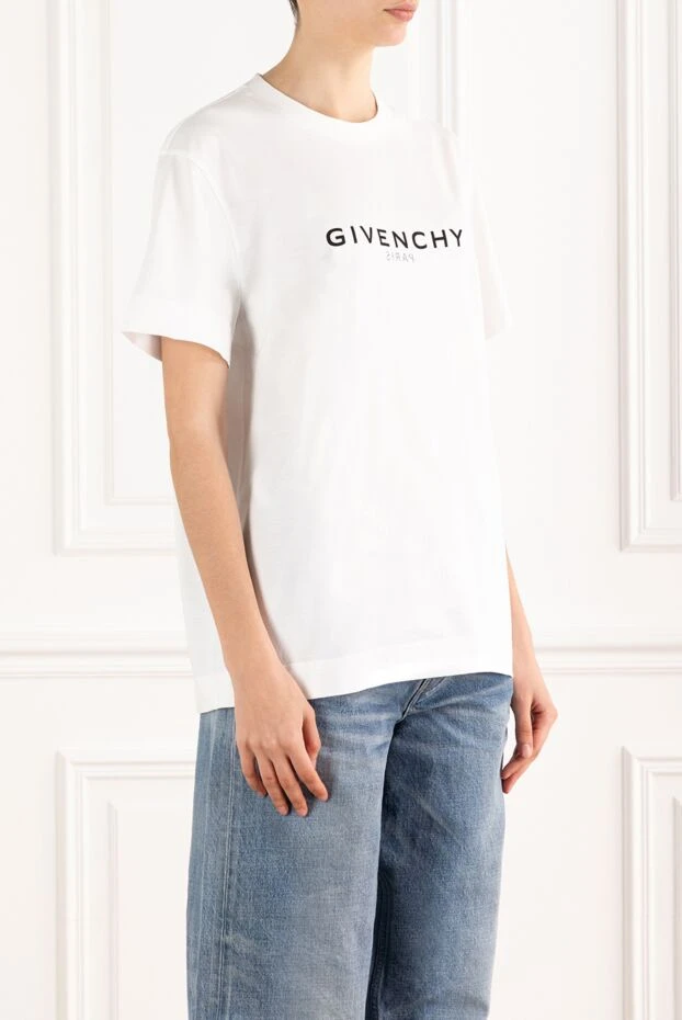 Givenchy women's white t-shirt with black logo 187124 - photo 3