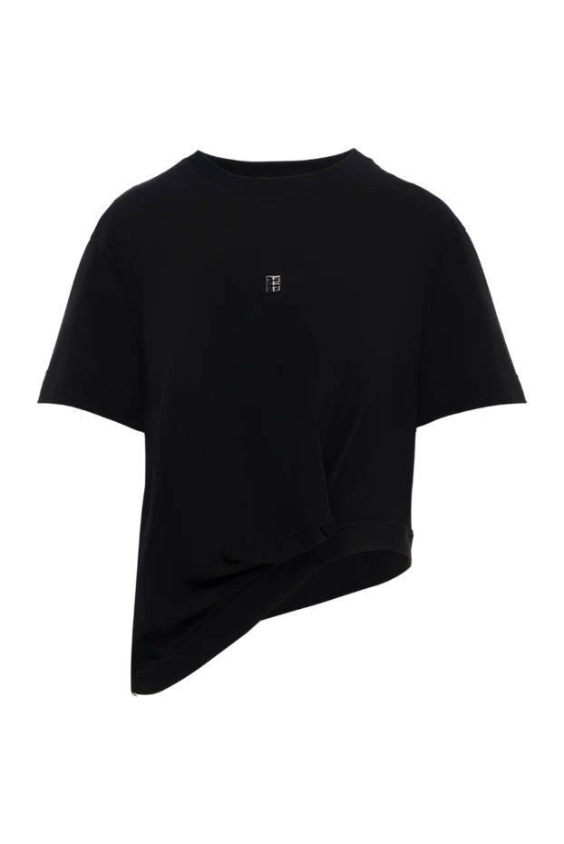 4G логотипі бар әйелдер футболкасы, қара, мақта - фото 1