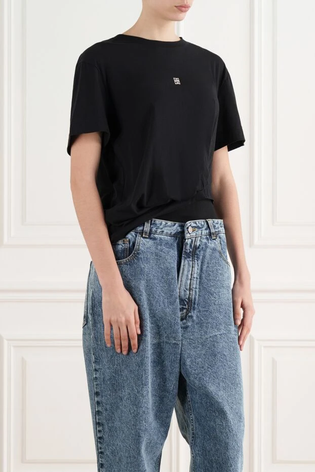Givenchy women's t-shirt with 4g logo, black, cotton 187125 - photo 3