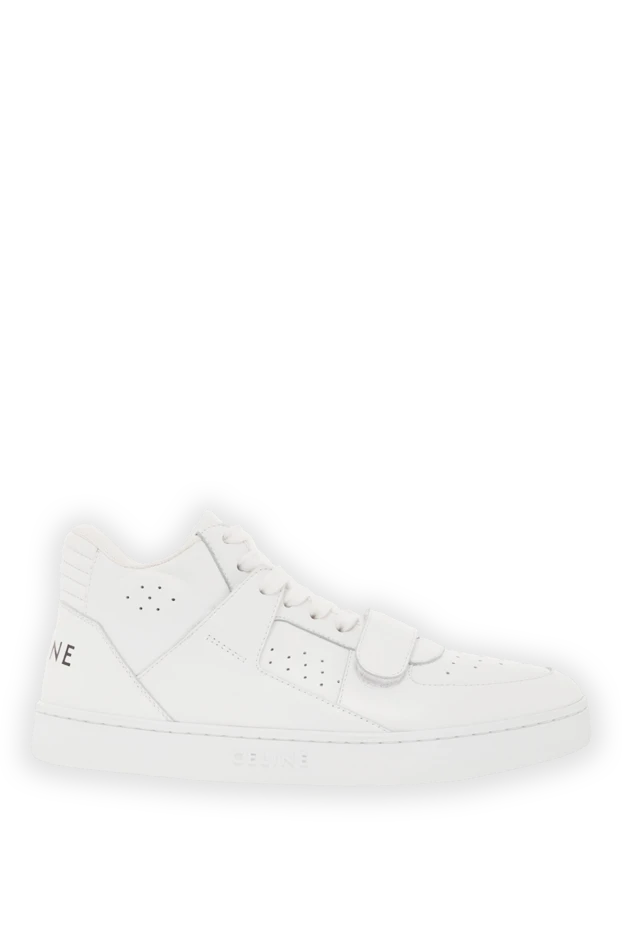 Кожаные высокие кроссовки CT-02 белого цвета с логотипом - фото 1