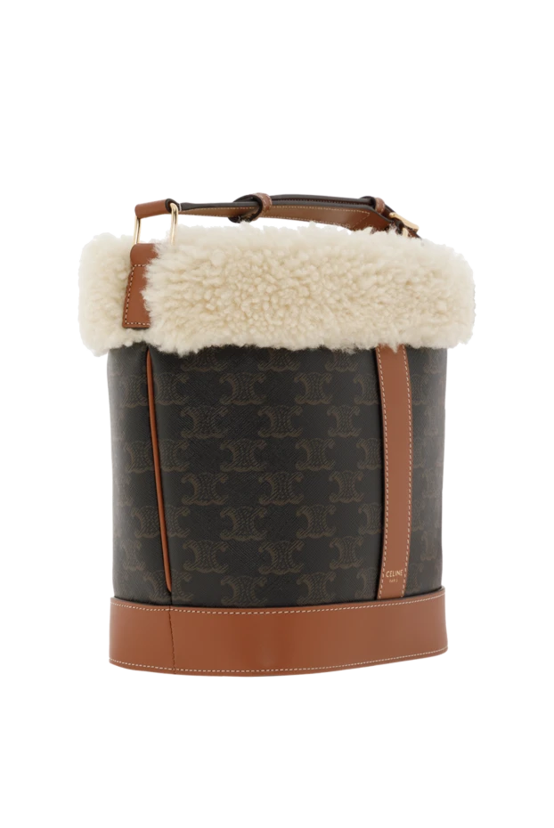 Celine маленькая сумка из холста triomphe и овчины 187132 - фото 3