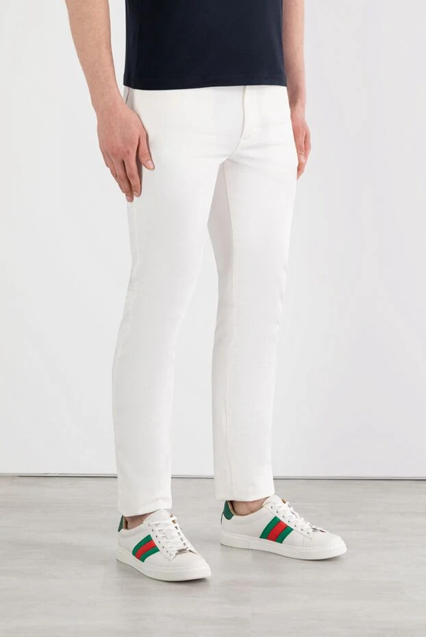 Ermenegildo Zegna белые мужские джинсы из хлопка 187137 - фото 3