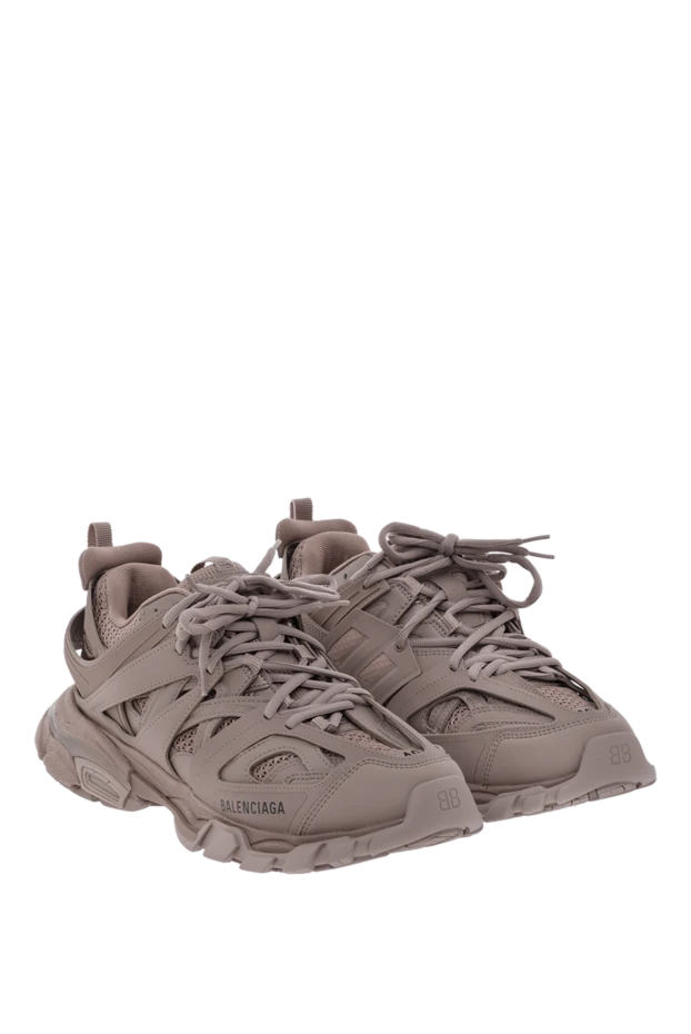 Balenciaga женские кроссовки track sneaker бежевого цвета с логотипом
 187142 - фото 3