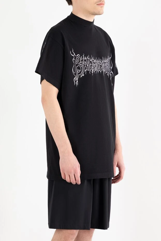 Balenciaga футболка свободного кроя darkwave черная с логотипом 187147 - фото 3