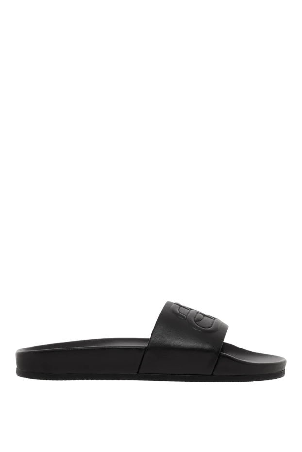 Бедерлі логотипі бар былғары слайдтар, қара - фото 1